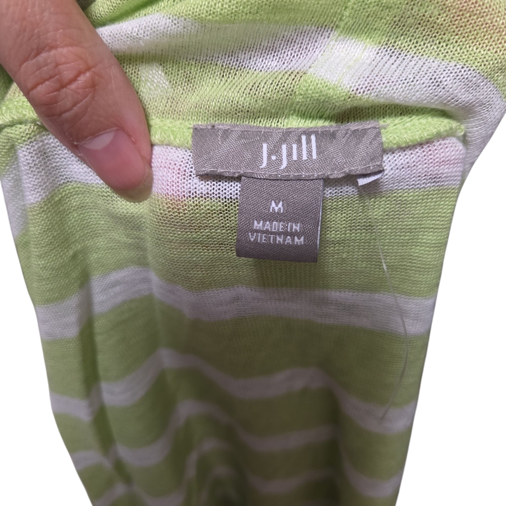 🎉HP🎉 J. Jill Light Green Striped Cardigan - Picture 6 of 6